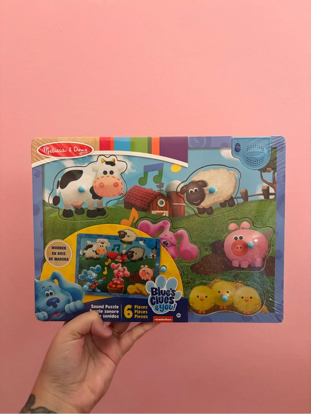 NIP Melissa & Doug Blues Clues & You Wooden Sound Puzzle